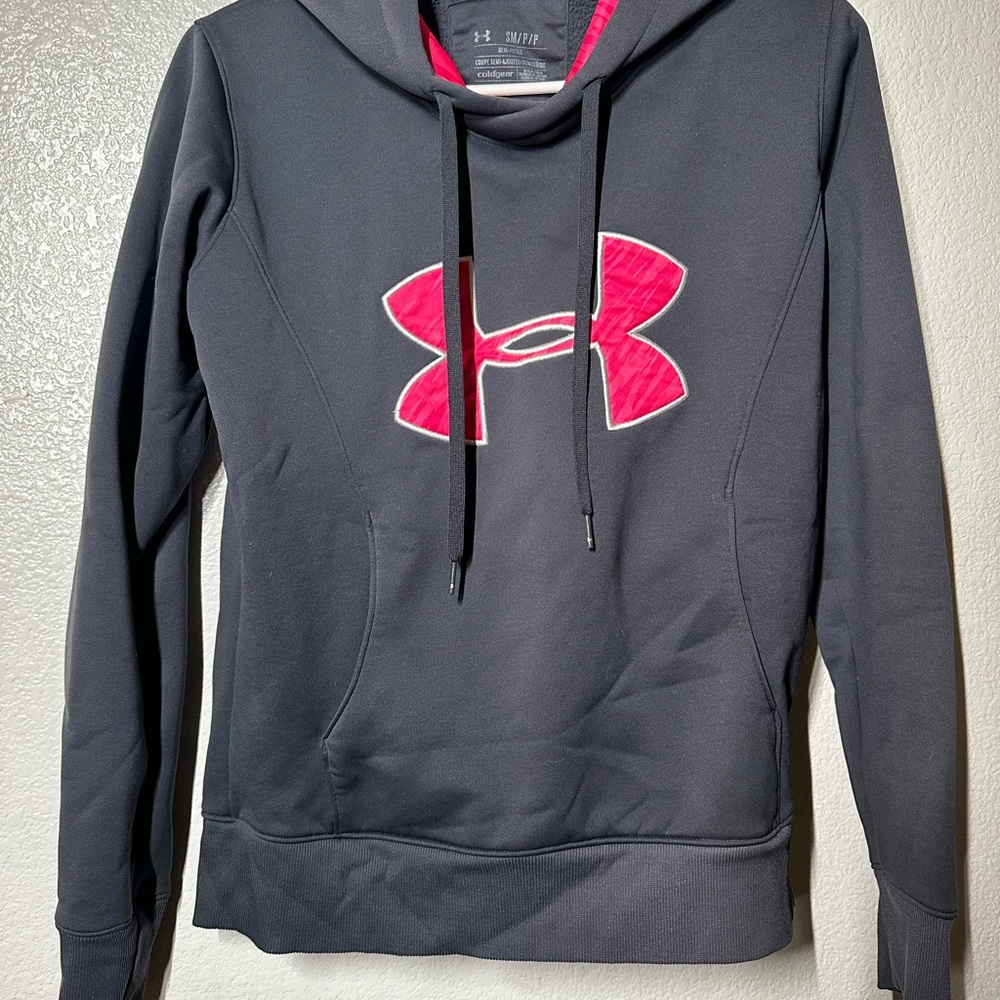 Under Armour Gray Hoodie with Red Interior